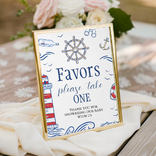 Nautical Ahoy Favors Thank You Table Sign 8x10