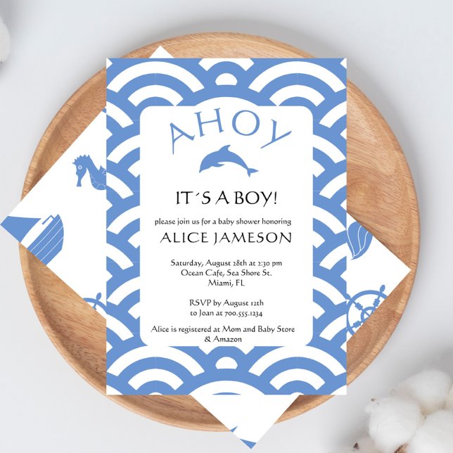 Nautical Ahoy It´s A Boy Baby Boy Shower Invitation (Creator Uploaded)