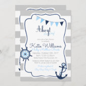 Nautical Ahoy its a Boy Baby Shower Card (Front/Back)