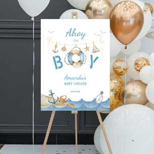 Nautical Ahoy It's a Boy Baby Shower Foam Board