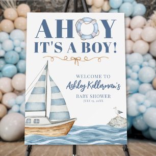 Nautical Ahoy It's A Boy Baby Shower Foam Board