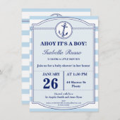 Nautical Ahoy It's A Boy Baby Shower Invitation (Front/Back)