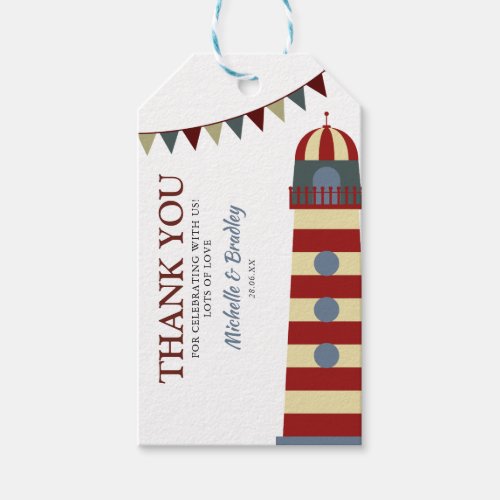 Nautical Ahoy Its a Boy Baby Shower Thank You Gift Tags