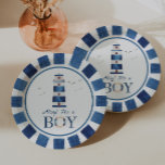 Nautical Ahoy! It's a Boy Lighthouse Baby Shower  Paper Plates<br><div class="desc">Watercolor navy blue lighthouse nautical themed baby shower paper plates. Customizable</div>
