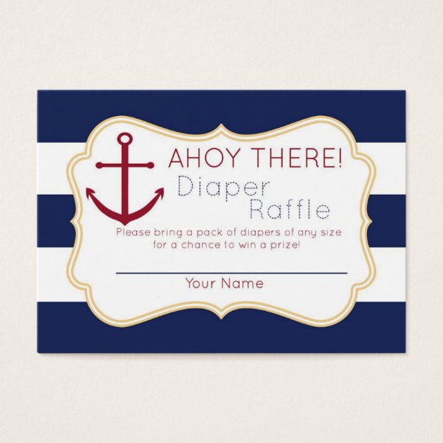 Nautical Ahoy There Diaper Raffle Ticket