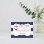 Nautical Ahoy There Diaper Raffle Ticket Enclosure Card (Standing Front)