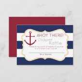 Nautical Ahoy There Diaper Raffle Ticket Enclosure Card (Front/Back)