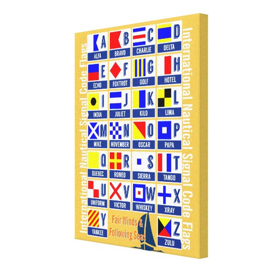 nautical alphabet flags canvas print zazzlecom