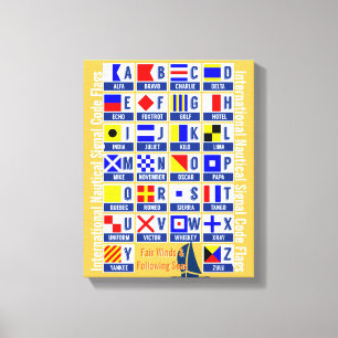 Nautical Alphabet Flags Canvas Print