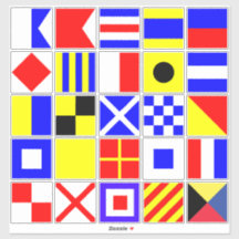 Nautical Alphabet Sailing Flag Car Decals