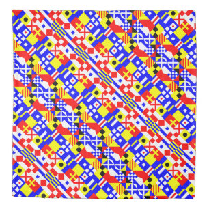 Nautical Alphabet Signal Flags Pattern Duvet Cover