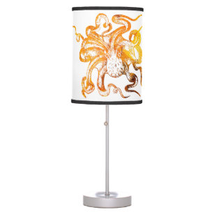 Nautical amber octopus table lamp