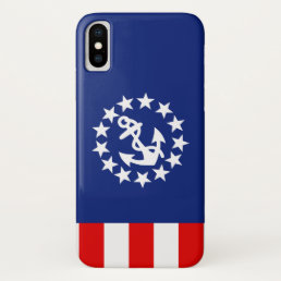 Nautical American Yacht Flag Anchor iPhone X Case