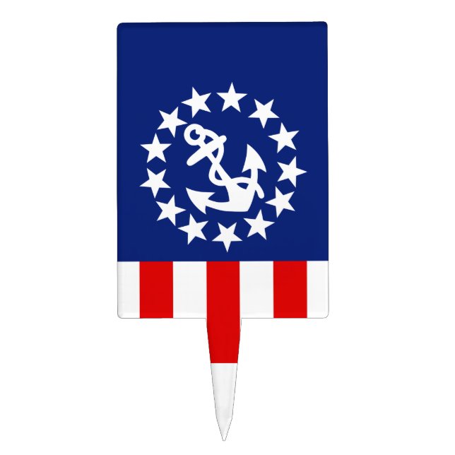 Nautical American Yacht Flag Decor Cake Topper (Front)