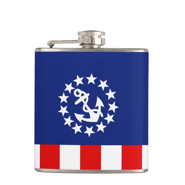 Nautical American Yacht Flag Decor Flask (Front)