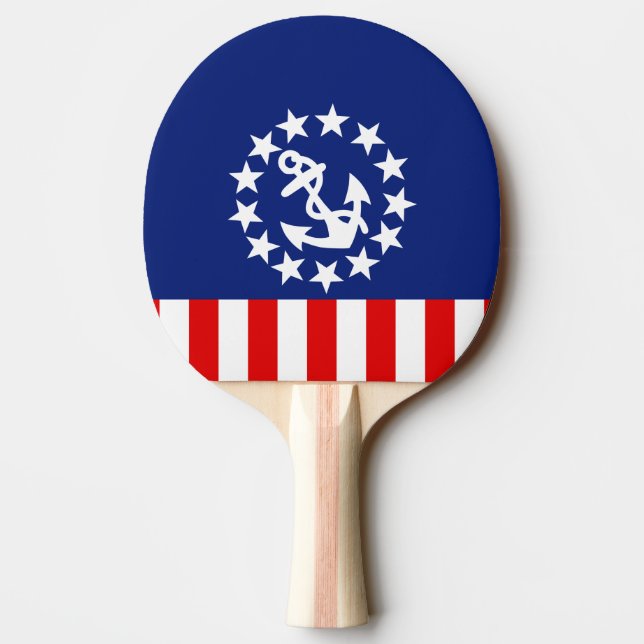 Nautical American Yacht Flag Decor Ping Pong Paddle (Back)