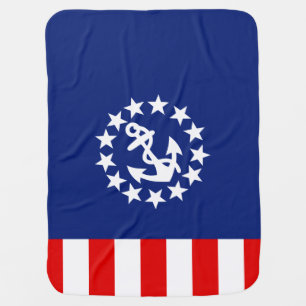 Nautical American Yacht Flag Decor Receiving Blanket