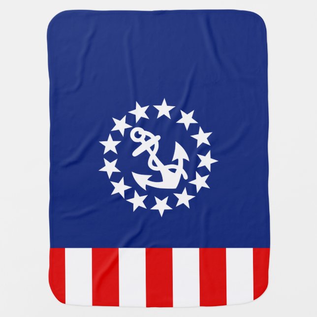 Nautical American Yacht Flag Decor Receiving Blanket (Front)