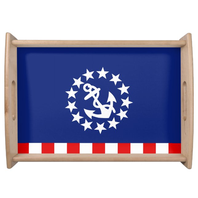 Nautical American Yacht Flag Decor Serving Tray (Front)