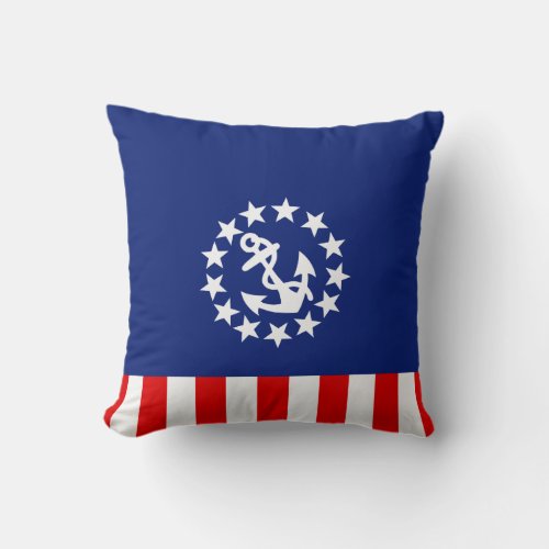 Nautical American Yacht Flag Decor Throw Pillow