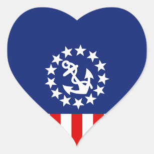 Nautical American Yacht Flag is at the Marina Heart Sticker
