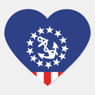 Nautical American Yacht Flag is at the Marina Heart Sticker
