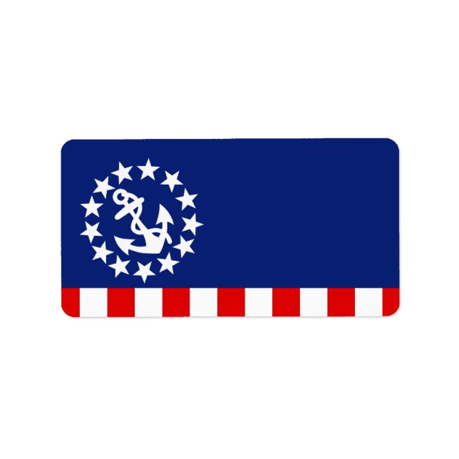 Nautical American Yacht Flag is at the Marina Label (Front)