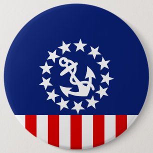 Nautical American Yacht Flag is at the Marina Pinback Button