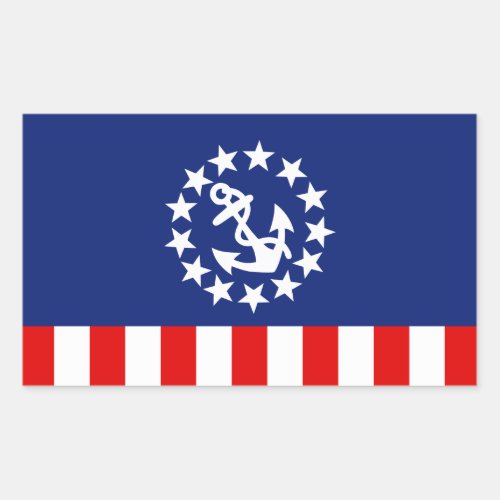 Nautical American Yacht Flag is at the Marina Rectangular Sticker