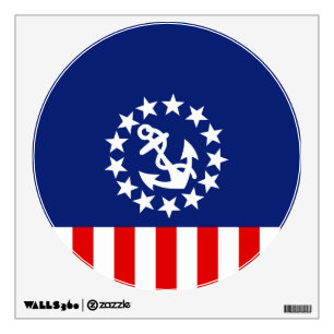 Nautical American Yacht Flag is at the Marina Wall Decal