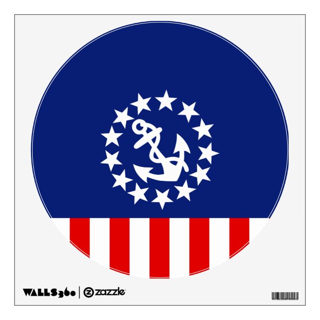 Nautical American Yacht Flag is at the Marina Wall Decal (Front)