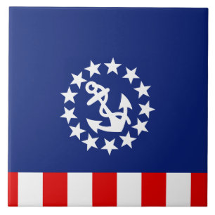 Nautical American Yacht Flag Symbol Ceramic Tile