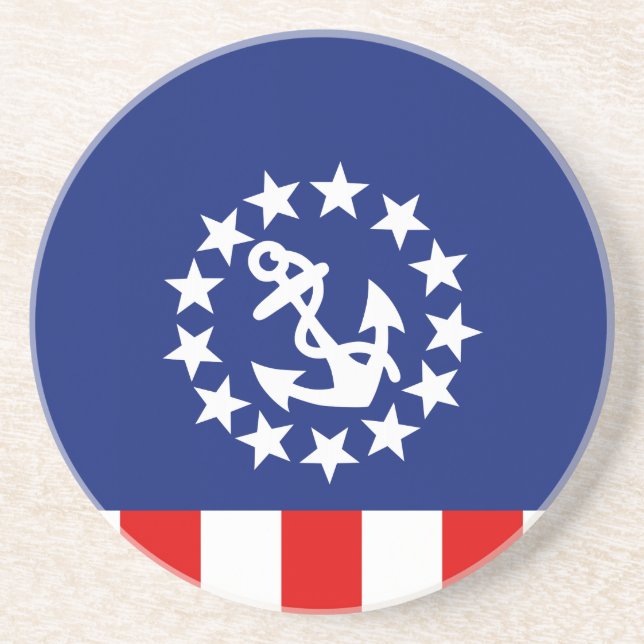 Nautical American Yacht Flag Symbol Coaster (Front)