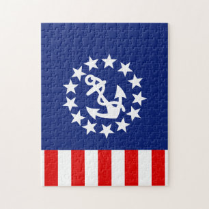 Nautical American Yacht Flag Symbol Jigsaw Puzzle