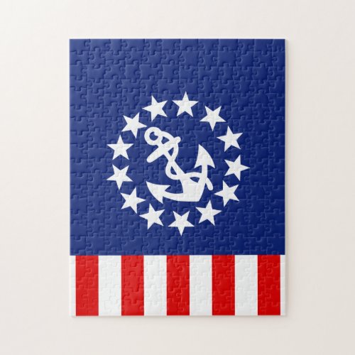 Nautical American Yacht Flag Symbol Jigsaw Puzzle