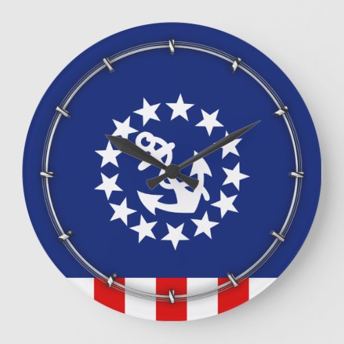 Nautical American Yacht Flag Symbol Large Clock