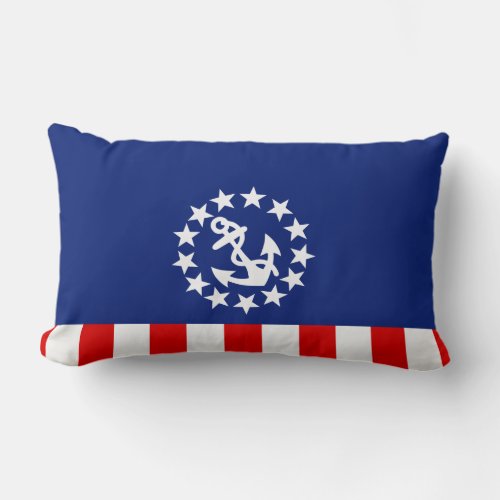 Nautical American Yacht Flag Symbol Lumbar Pillow