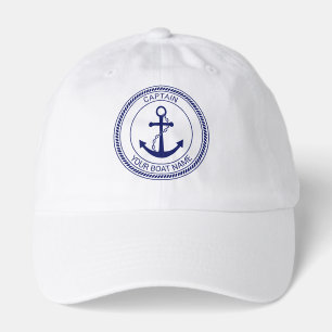 Nautical Anchor #1 Boat Name Rope #2 Captain Crew Hat