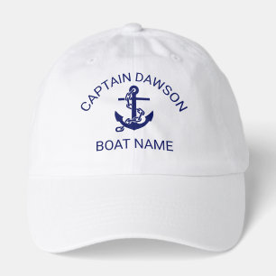 Nautical Anchor #2 Boat Name Captain Hat