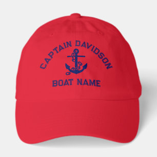 Nautical Anchor #2 Boat Name Captain Hat