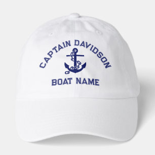 Nautical Anchor #2 Boat Name Captain Hat