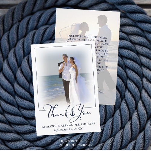 Nautical Anchor 2 Photo Wedding Script Thank You