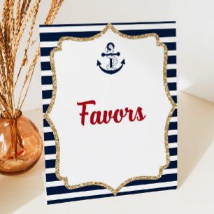 Nautical Anchor Ahoy Gift Favors Table Party Sign