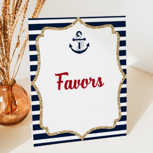 Nautical Anchor Ahoy Gift Favors Table Party Sign