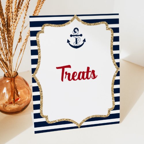 Nautical Anchor Ahoy Treats Table Party Sign