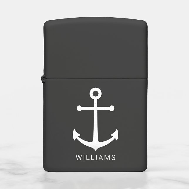 Nautical Anchor and Custom Name Zippo Lighter (Creator Uploaded)