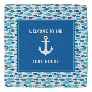 Nautical Anchor and Fish Welcome Lake House Trivet