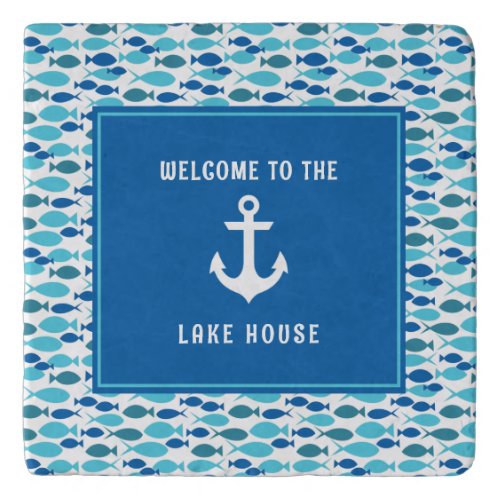 Nautical Anchor and Fish Welcome Lake House Trivet