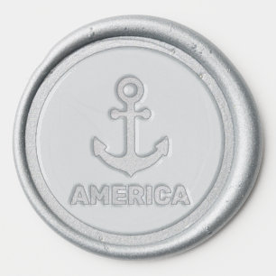 Nautical Anchor and Name Text Wax Seal Sticker