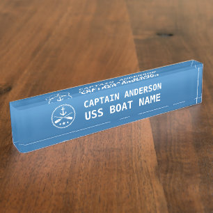 Nautical Anchor and Oars Captain and Boat Desk Name Plate
